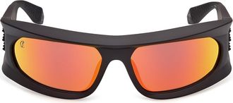 Christian Louboutin 64mm Geometric Sunglasses in Black /Gunmetal /Zeiss Flash at Nordstrom