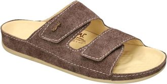 Vital Schoenen, Heren, Bruin, 40 EU, Leer, Massage Voetbed Slippers