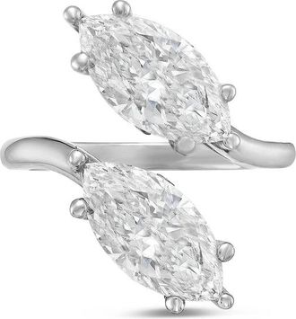 Diana M. Jewels Platinum 12.00 Cts 2 Stone Marquise Lab Grown Diamond Ring