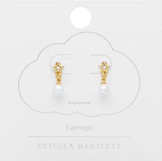 Estella Bartlett Star & Faux Pearl Drop Earrings in Gold at Nordstrom Rack