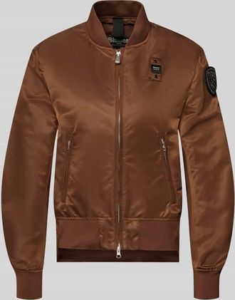 Blauer Bomberjacke mit Rei&szlig;verschlusstaschen Modell LAURIE in Mittelbraun, Gr&ouml;&szlig;e XL