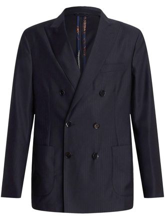 Etro Blazer met krijtstreep - Zwart