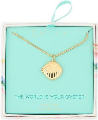 Leith The World Is Your Oyster Shell Locket Necklace in Gold at Nordstrom Rack