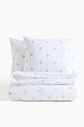 H&M Doppel-/Kingsize-Bettw&auml;sche aus Baumwollperkal - White