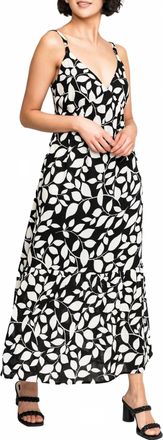 Gibsonlook Carmen Tie-Back Maxi Dress In Black Noir Vine Print