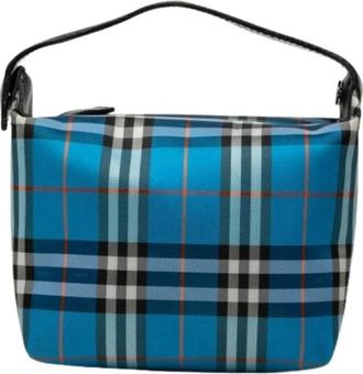 Burberry Borsa Mini Pre-owned in Tela - - Pre-owned - Donna - Blu - ONE SIZE