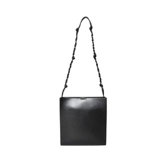 Jil Sander Tangle Medium Black Leather Shoulder Bag