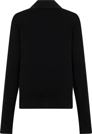 Burberry Mens Long-Sleeve Polo Shirt Black Wool T-shirts And Polos