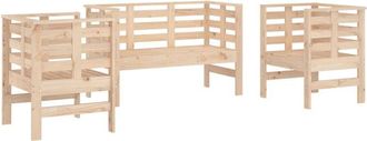 vidaXL 3 Piece Garden Lounge Set Solid Wood Pine Vidaxl