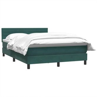 vidaXL Cama Box Spring Con Colch&oacute;n Terciopelo Verde Oscuro 160x220 Cm Vidaxl