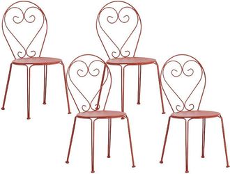 Vente-Unique Conjunto de 4 sillas para jard&iacute;n de metal - Terracota - GUERMANTES