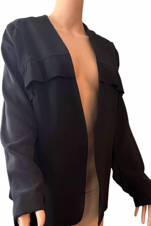 Drew Womens Henri Ruffle Jacket In Black