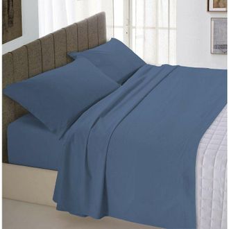 Italian Bed Linen Italian Bed Linen Max Color Completo Letto, 100% Cotone, Avio, Matrimoniale, 2 Posti, 4 unità