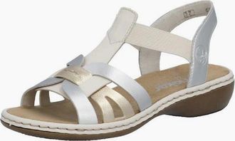 Rieker Womens Rieker Ladies Sandals 65918-91 light gold multi - White - Size: 3