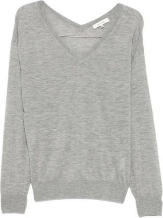 Frame Denim Cashmere V-hals Trui - Dames - Cashmere truien - Grijs - XS - Kasjmier - Truien & Vesten