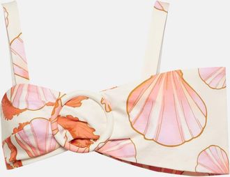 Adriana Degreas Seashell printed cotton bra top