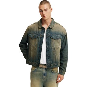 Cotton On Mens Denim Trucker Jacket in Y2K Washed Blue at Nordstrom, Size Small