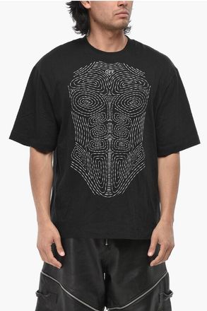 Off-white Cotton T-Shirt BODY STITCH With Front Embroidery size Xxs