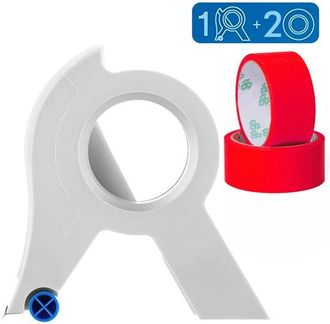 OEM Dispensador De Cinta De 3 Piezas, Aplicador De Cinta De Pintor Port&aacute;til, Incluye Dos Rollos De Cinta, 15 X 10,4 Cm, Rojo