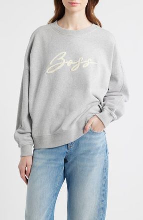 Boss Orange by Hugo Boss Cotton Sweatshirt in Light/Pastel Grey at Nordstrom, Size Small