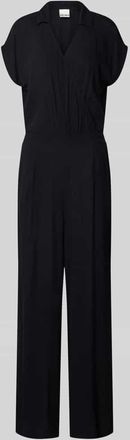 Ichi Jumpsuit aus Viskose mit V-Ausschnitt Modell MARRAKECH in Black, Gr&ouml;&szlig;e XXL