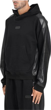 Versace Jeans Couture Hoodies & sweatvesten, Heren, Zwart, M, Katoen, Hooded Sweatshirt
