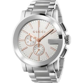 Gucci G-Chrono YA101201 Mens Quartz Watch - Elegant Silver Timepiece Stainless Steel - One Size