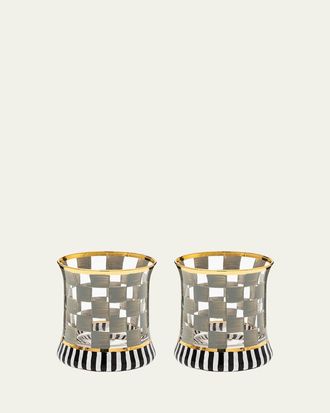 MacKenzie-Childs 8 oz. Carnival Sterling Glass Tumbler, Set of 2