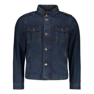 Moorer Ritssluiting Techno Stof Jas - Heren - Spijkerjassen - Blauw - S - Katoen - Jassen
