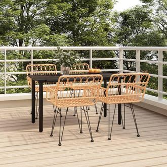 vidaXL Juego De Comedor De Jard&iacute;n 5 Piezas Rat&aacute;n Sint&eacute;tico Vidaxl