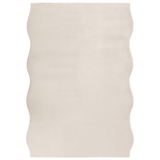 Beliani Alfombra Para Sal&oacute;n Oficina De Pelo Sint&eacute;tico 160 X 230 Cm Pelo Largo Moderno Beige Claro Dawa