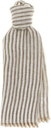 Brunello Cucinelli Brown Sparkling Stripes Scarf