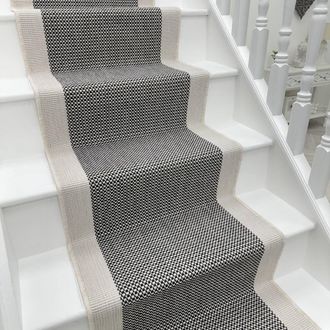 Runrug Stair Runner Carpet - Reversible & Durable, 2mm - Vichy in Grey | Size: 70 cm x 660 cm