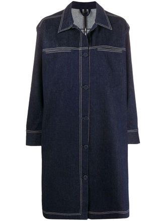 Sara Lanzi Cappotto denim monopetto - Blu