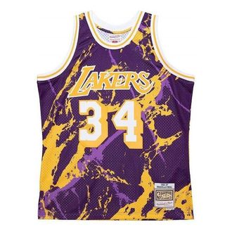 Mitchell & Ness x NBA Los Angeles Lakers Team Marble Swingman Jersey Shaquille ONeal 34 TFSM1278-LAL96SONPTPR