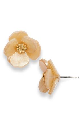 Nordstrom Floral Statement Stud Earrings in Champagne- Gold at Nordstrom