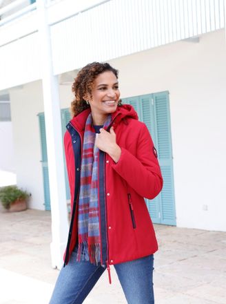 Casual Looks Langjacke CASUAL LOOKS, Damen, Gr. 36, rot, 100% Polyester, Wattierung:100% Polyester, unifarben, Jacken Langjacke