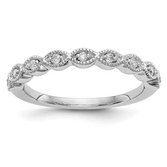 Diamond2Deal 14k White Gold Lab Grown Diamond Wedding Band Ring 0.12Ct Clarity- VS Color- G-H