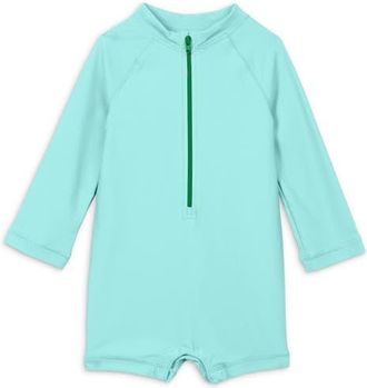 primary Long Sleeve One-Piece Rashguard Swimsuit in Mist at Nordstrom, Size 12-18M