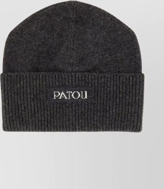 Patou ribbed knit cashmere wool beanie