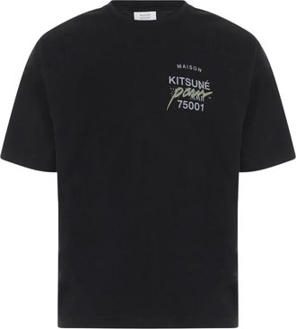 Maison Kitsun&eacute; Heren, Tops, Zwart, Maat: M Katoen