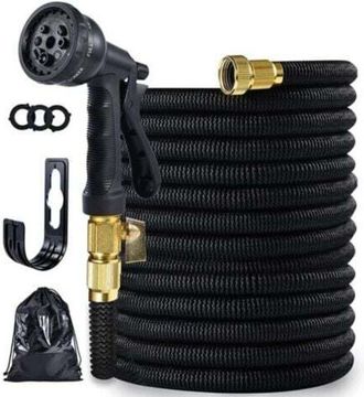 OEM Manguera De Jard&iacute;n Reforzada Y Extensible De 30 M, Adaptable A Conexiones De 1/2 Y 3/4, 10 Tipos De Chorro, Flexible, Conector A Prueba De Fugas, Colo