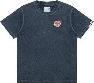 Aape By A Bathing Ape logo-patch T-Shirt - women - Cotton - M - Blue