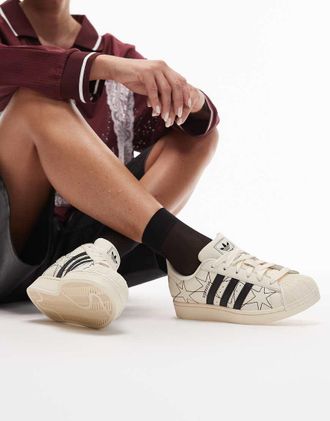 adidas Originals Superstar II - Sneakers bianco sporco con cuciture a stella