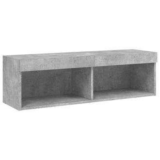 vidaXL Vidaxl - Mueble Para Tv Con Luces Led Gris Hormig&oacute;n 100x30x30 Cm