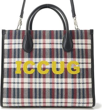 Gucci Multi-Color Canvas Leather Shoulder Bag Tote Bag (Pre-Owned)