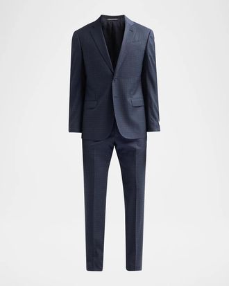 Emporio Armani Men & apos;s Textured Box Wool Single-Breasted Suit