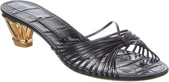 Ferragamo Ferragamo Croc-Embossed Leather Sandal