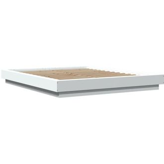 vidaXL Bed Frame with led Lights without Mattress White 150x200cm Vidaxl