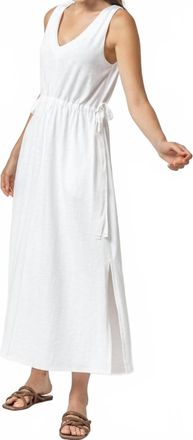 Lilla P Drawcord Waist Maxi Dress In White